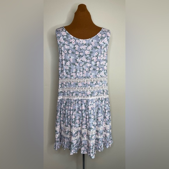 Hyku Boho Open Lace Trim Tank Top Sundress Size Large - Picture 1 of 9